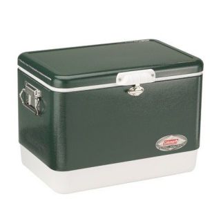 Coleman 54 Quart Steel Belted Cooler Color GREEN  NEW IN BOX w/ FREE 