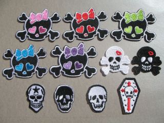   On Patch   Skulls/ Skull & Cross Bones/ Coffin   Goth Emo Rock *Choose