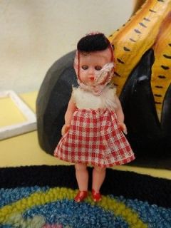 Vtg 1940s Dollhouse 3 Doll OPEN CLOSE Eyes ORIG CLOTHES