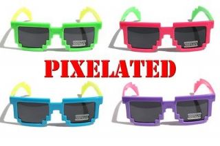   Nerd Geek Gamer Colorful 2 Tone SunGlasses Pixelated 8 Bit Computer