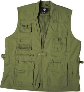 Olive Drab Multi Pocket Cargo Tactical Concealed Carry Travel Vest