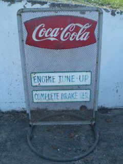 Vintage Antique Coca Cola Coke Service Station Gas Station Metal Sign 