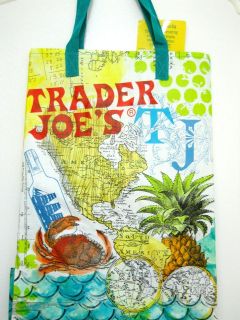 Trader Joes Reusable ECO Poly Shopping Grocery Tote Bag Book Strong 