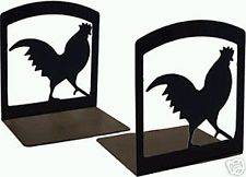 Rooster Design Bookends, pair of strudy metal book ends