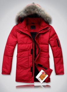 Classic Hooded Outdoor Skiing Parka Coat Mens 90% Goose Down Jacket sz 