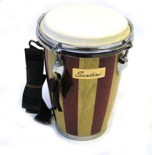   Santini Striped African Drum Mini Conga Drums   8 Head, 11.5 Tall