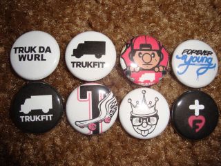 TRUKFIT Buttons Pins Badges LIL WAYNE Skate Shirt Hoodie Snapback Hat 