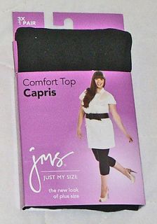 JMS Just My Size Comfort Top Capris Leggings Nylon Plus Size 3X 4X 