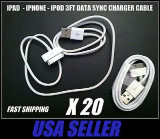 20 Lot iPhone USB Data Sync Cables Cord for Apple iPhone 3 3G 4 4S 