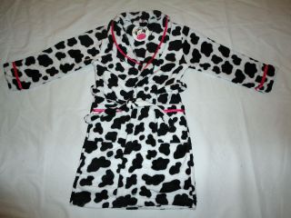 BNWT Girls Cow Print Fleece Dressing Gown Robe 8 9, 10 11, 12 13 
