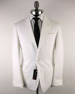 New CORNELIANI Italy ID White Cotton 2Btn Sport Coat Jacket 48 38 38R 