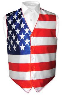 Mens American Flag Dress Vest size XL