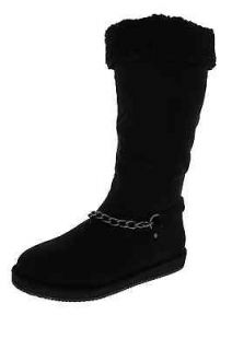 Guess NEW Horizan Black Faux Suede Embellished Mid Calf Casual Boots 