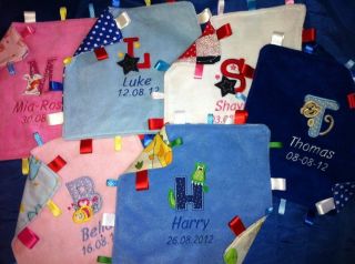 PERSONALISED BABY BUGGY/CARSEAT TAGGY TOY/GIFT