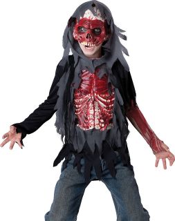 Kids Bloody Skinned Skeleton Scary Halloween Costume