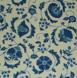 BRUNSCHWIG & FILS Khiva suzani woven France cotton print blue new 