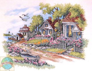Cross Stitch Kit ~ Cottages By The Sea Beach Town Homes