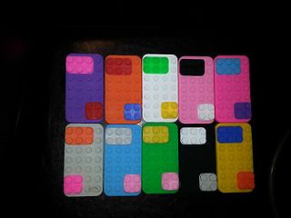 Retro Lego Brick Silicone Case Cover for iPhone 4G/4S Black, White 