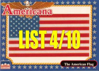 HISTORICAL AMERICANA TRADING CARDS +++ LIST 4/10
