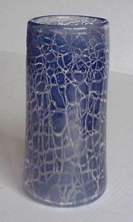 CYLINDER VASE Mid Century Hand Blown Art Glass PONTIL MARK Cased 