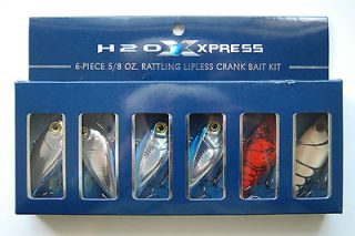 H2O Xpress 6 Piece 5/8 Oz. Rattling Lipless Crankbait Kit