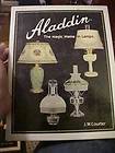Pair Art Deco Aladdin Alacite Glass Ivorene Clambroth Lamps Molded 