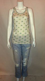 American Eagle distressed cropped jeans sz 6/Hollister top sz M*FREE 