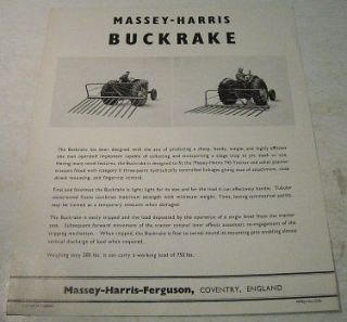 Massey Harris ca. 1956   1957 Buckrake Sales Brochure