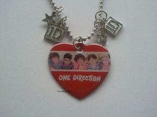   One Direction 1D 32 HEART Charm NECKLACE Band Picture Brand NEW Tags