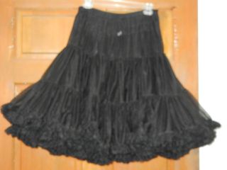 Black Petticoat FULL FLUFFY 2 LAYER SQUARE DANCING GOTHIC PUNK