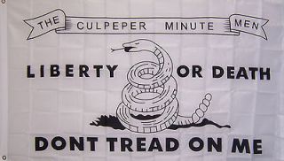 NEW LARGE 3ftx5ft CULPEPER MINUTE MAN LIBERTY OR DEATH STORE BANNER 