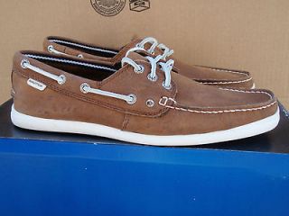 Nautica Leather Boat Shoe Men Dark Carafe NIB Size 7.5