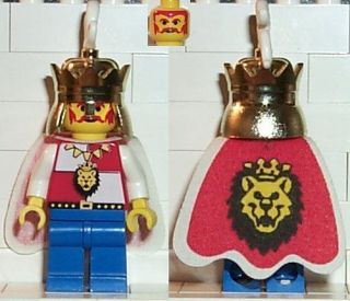   ROYAL KNIGHT KING Minifig Minifigure Figure Cape Crown 6090 MINT