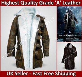 Mens BANE Dark Knight Rises Tom Vintage Distressed Leather Trench 
