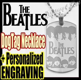 the Beatles Custom Dog Tag Silver Color Necklace