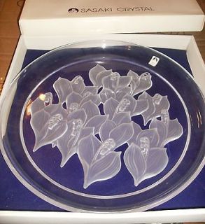 Sasaki Crystal LILY OF THE VALLEY 12.5 Serving Dish Plate