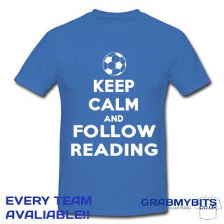 PRINTED KEEP CALM FOOTBALL SUPPORTER T SHIRT ADULT/KIDS SIZES 