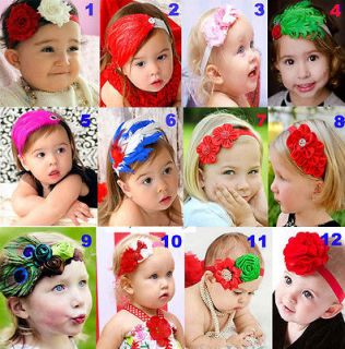 Baby Girl Hair Band Infant Head Pieces Toddler Feather Flower Headband 