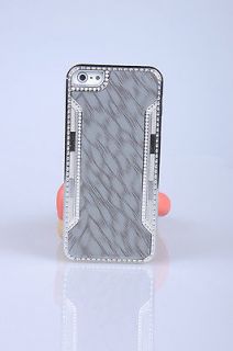   Carbon Fiber Clip On Hard Back Case Cover For iPhone 5 Light Gray