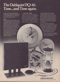 Dahlquist Original DQ 10 Speaker Magazine Ad. (Dah 10)