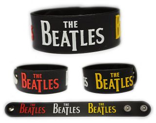THE BEATLES Rubber Bracelet Wristband Lennon McCartney Harrison Starr