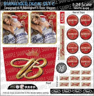 Budweiser Decal Set C for Monogram Beer Wagon 124 Scale