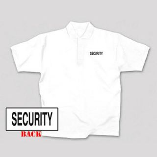 White Security Guard Bouncer Golf Polo Short Sleeve Shirt
