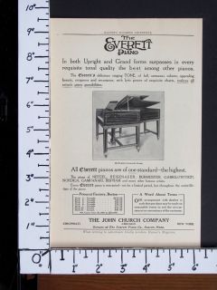 1907 JOHN CHURCH Old English Composite Design EVERETT Piano magazine 