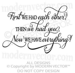 FIRST we had each other Quote Vinyl Wall Decal Lettering Nursery 