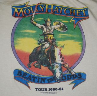 VINTAGE MOLLY HATCHET BEATIN THE ODDS TOUR 1980 81 T  SHIRT 1980 1980 