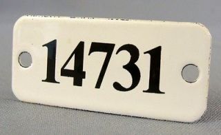   APOTHECARY POST DRAWER ENAMEL TIN BLACK WHITE PLATE SIGN NUMBER