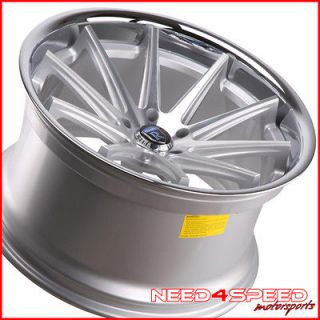 20 NISSAN 370Z ROHANA RC10 DEEP CONCAVE SILVER STAGGERED WHEELS RIMS 
