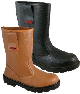 Blackrock Tan Rigger Work Boots Safety Shoes Fur Lined Steel Toe Cap 