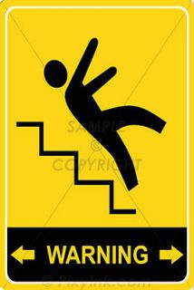 Warning Watch Your Step on Stairs   Metal Safety Sign 8x12 SN A017